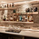 Bar stone all white shelves